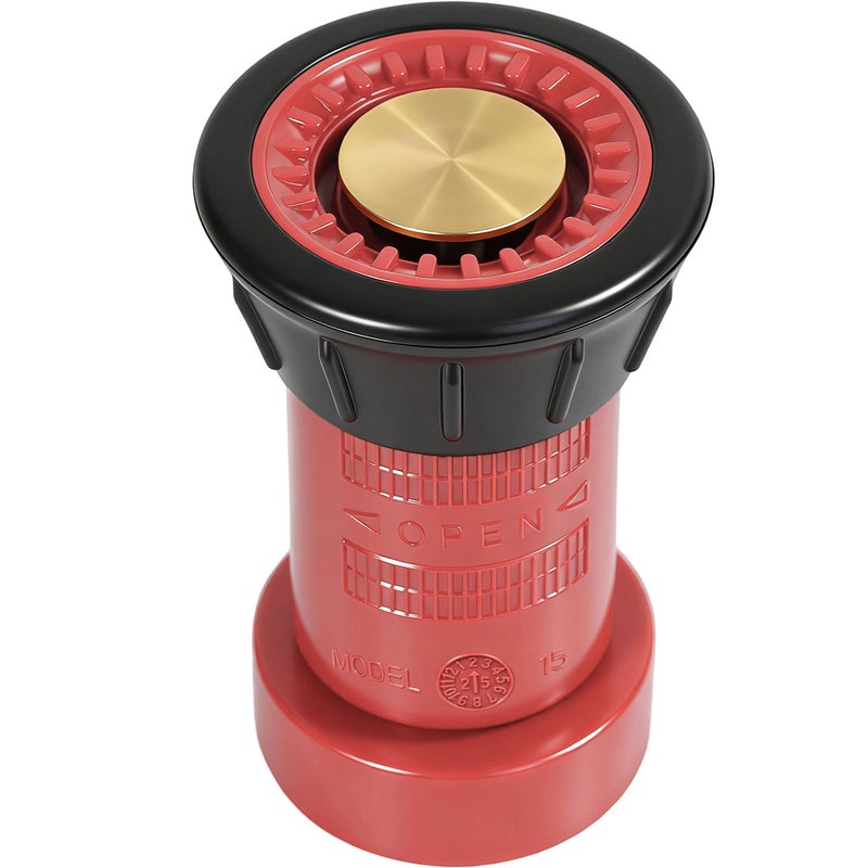 RosyOcean Fire Hose Nozzle 1-1/2 Inch NST/NH Thermoplastic Fire Equipment Industial Heavey Duty Spray Jet Fog Nozzle - Image 1